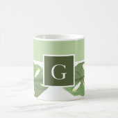 Mug Feuille Monstrera vert Monogramme (Centre)