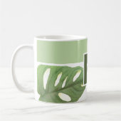 Mug Feuille Monstrera vert Monogramme (Gauche)