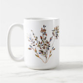 Mug Feuille Motif Blanc Elégant Aquarelle Floral (Gauche)