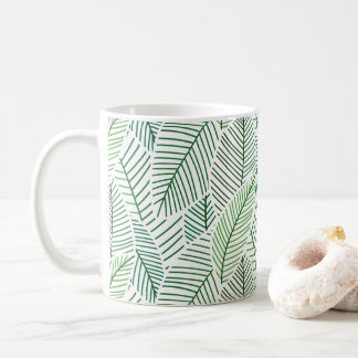Mug Feuille squelette (blanc et vert)