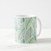 Mug Feuille squelette (blanc et vert) (Devant droit)