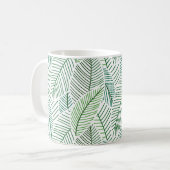 Mug Feuille squelette (blanc et vert) (Devant gauche)