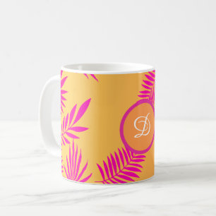 Mug feuille tropical moderne du milieu du siècle