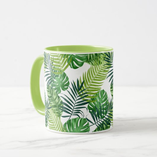 Mug Feuille tropical vert (Devant gauche)