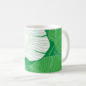 Mug feuille tropicale Abstraite, peinture artistique. (Devant droit)