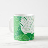 Mug feuille tropicale Abstraite, peinture artistique. (Devant gauche)