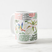 Mug Feuille tropicale et Motif d'oiseaux (Devant gauche)
