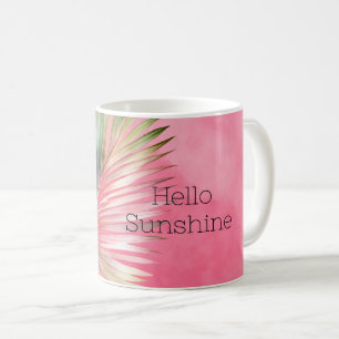 Mug Feuille tropicale rose verte