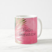 Mug Feuille tropicale verte rose (Devant droit)