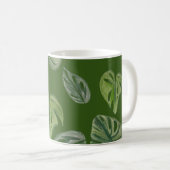 Mug Feuille verte de Monstera Adansonii à l'aquarelle  (Devant droit)