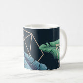 Mug Feuilles Abstraits : Ligne Polygonale Sans Couche. (Devant droit)