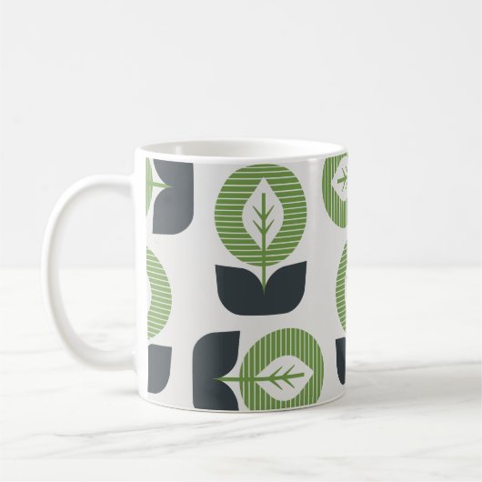Mug Feuilles Abstraits rétro : Style Vintage sans fail (Gauche)