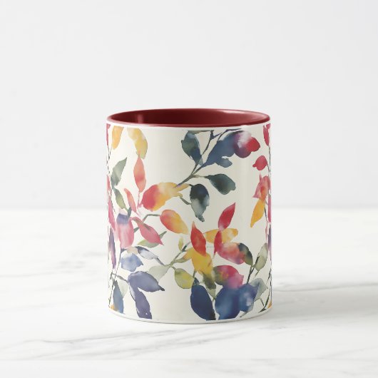 Mug Feuilles aquarelle (Centre)