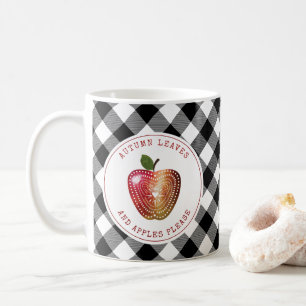 Mug Feuilles Automnes Et Pommes S'Il Vous Plaît Plaid