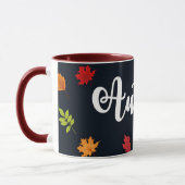 Mug Feuilles Automnes Tombantes Rouge Orange Jaune (Gauche)