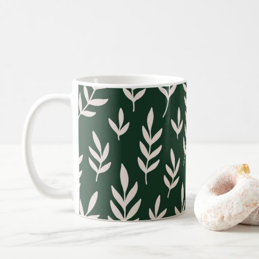 Mug Feuilles blanches (Avec donut)