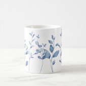 Mug Feuilles Bleu Aquarelle (Centre)