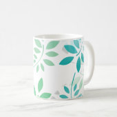 Mug Feuilles bleu vert (Devant droit)