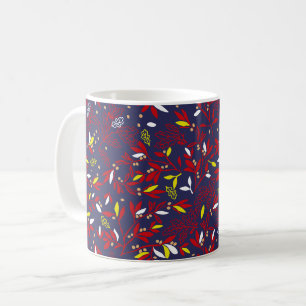 Mug Feuilles Botaniques Automnales Or Rouge