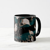 Mug Feuilles botaniques modernes foncés (Devant droit)