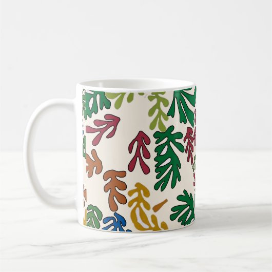 Mug Feuilles colorés, Style MAtisse (Gauche)