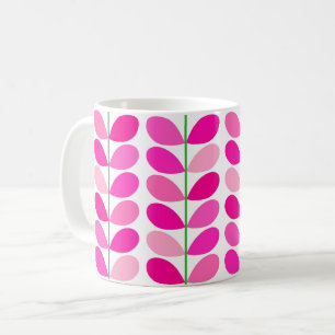 Mug Feuilles danois du milieu du siècle, les tons rose
