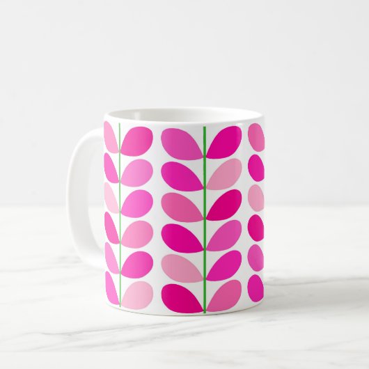 Mug Feuilles danois du milieu du siècle, les tons rose (Devant gauche)