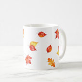 Mug Feuilles d'aquarelle d'automne - Cadre d'automne p (Devant droit)