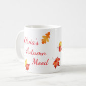 Mug Feuilles d'aquarelle d'automne - Cadre d'automne p (Devant gauche)