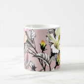 Mug Feuilles d'aquarelle Fleurs Motif rose (Centre)