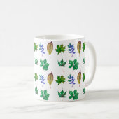 Mug Feuilles d'aquarelle vert et bleu (Devant droit)