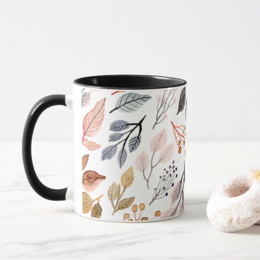Mug feuilles d'arbre (Avec donut)