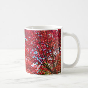 Mug Feuilles D'Arbre Rouge Lumineux En Automne