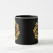 Mug Feuilles d'automne à l'aquarelle noir (Centre)