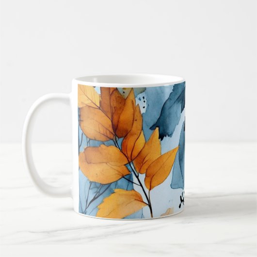 Mug Feuilles d'automne Aquarelle (Gauche)