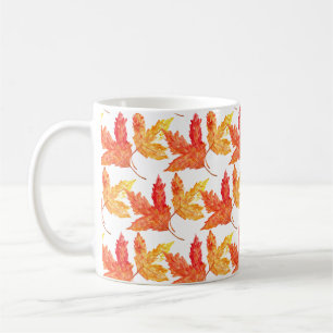 Mug Feuilles d'automne aquarelle Automne Arbre rustiqu