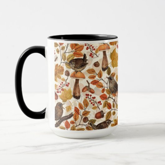 Mug Feuilles d'automne, baies, champignons et fleurs (Gauche)