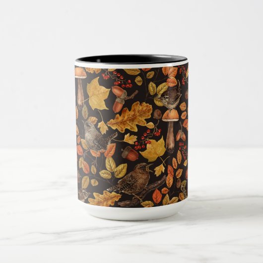 Mug Feuilles d'automne, baies, champignons et fleurs (Centre)
