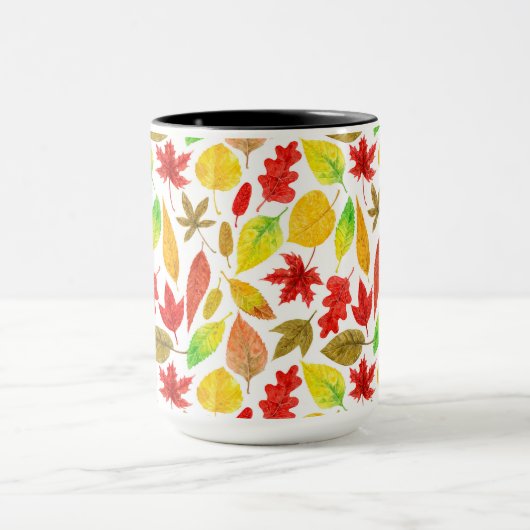 Mug Feuilles d'automne blanc (Centre)