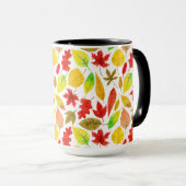 Mug Feuilles d'automne blanc (Devant droit)