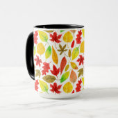 Mug Feuilles d'automne blanc (Devant gauche)