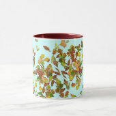 Mug FEUILLES D'AUTOMNE, Bleu sarcelle (Centre)