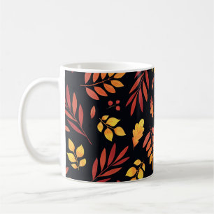 Mug Feuilles d'automne colorées Motif d'aquarelle