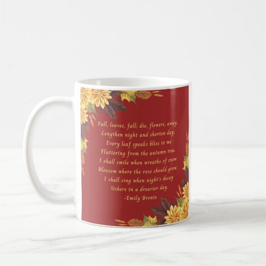Mug Feuilles d'automne d'Emily Bronte (Gauche)