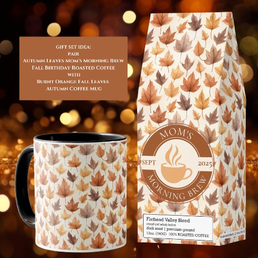 Mug Feuilles d'automne d'orange brûlées Feuille d'érab