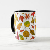 Mug Feuilles d'automne en blanc (Devant gauche)