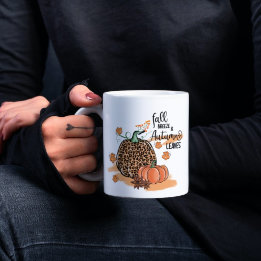 Mug Feuilles d'automne et bouchons Citrouilles