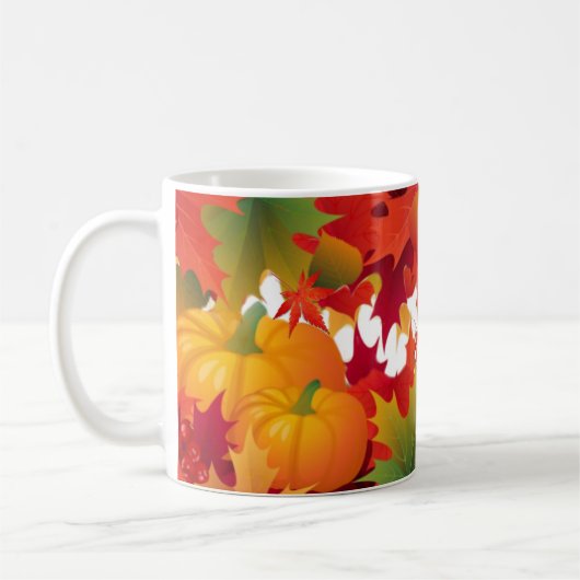 Mug Feuilles d'automne et citrouilles (Gauche)
