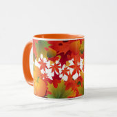 Mug Feuilles d'automne et citrouilles (Devant gauche)