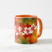 Mug Feuilles d'automne et citrouilles (Devant droit)